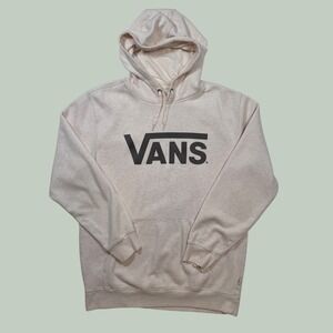 Vans Mens Classic Drop V Logo Hoodie Oatmeal Heather Large Pullover Sweatshirt